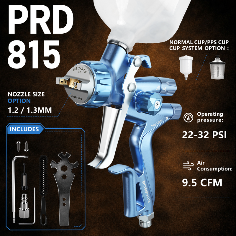 Porphis PRD-815 Spray Gun 1.3mm  - Blue