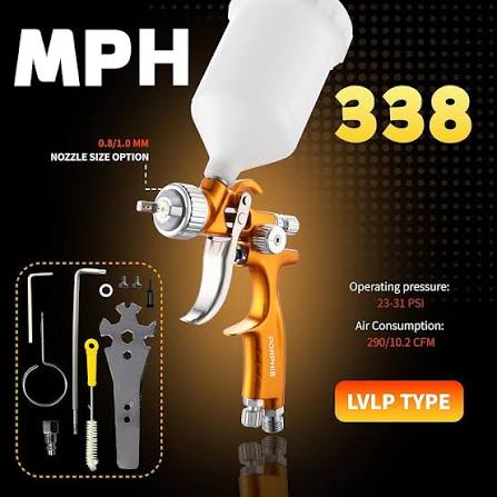 PORPHIS MPH-338 1.2MM MINI SPRAY GUN LVLP - GOLD